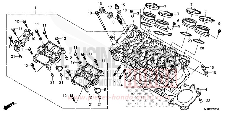 ZYLINDERKOPF von CBR1000RR SP SP1 SP2 VIBRANT ORANGE (YR250X) von 2016